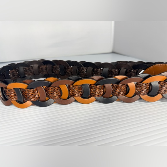 Sam Edelman Women's Casual Woven Linked Genuine Leather Belt - Size M - Picture 4 of 7